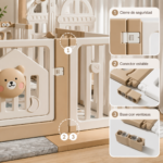 Corralito de Juegos Premium para Bebé con Conectores Reforzados y Alfombra Plegable Incluida 1.50 x 1.80  mts - Imagen 5