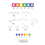 BLOQUES MAGNETICOS 100 PCS CARRERA DE CANICAS TRANSPARENTE - Imagen 4