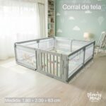 CORRALITO INFANTIL CON PUERTA DE PLASTICO Y SEGURO EXTERNO 180 x 200CM
